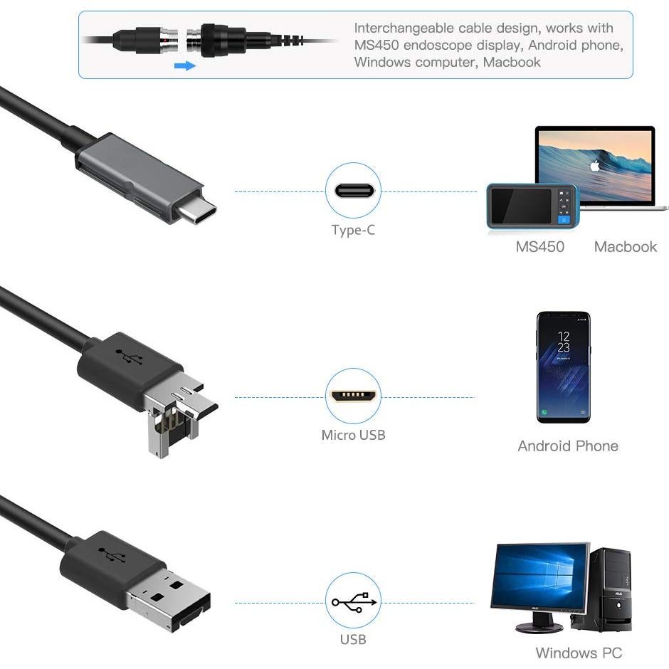 Borescope Teslong 4.5" para Rifle con Cámara 36" y LED