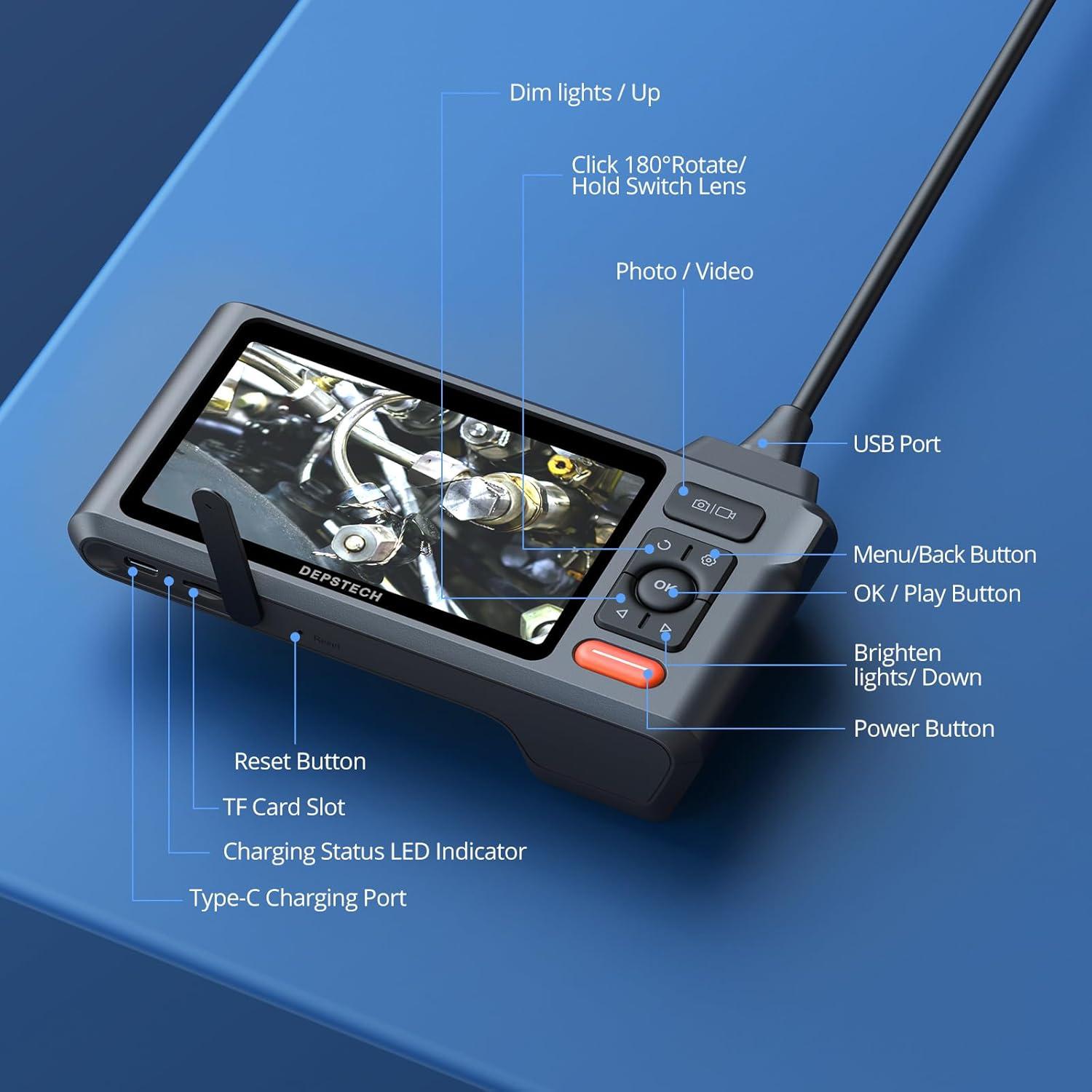 Cámara de Inspección DEPSTECH DS520 15.24m Doble Lente 1080P