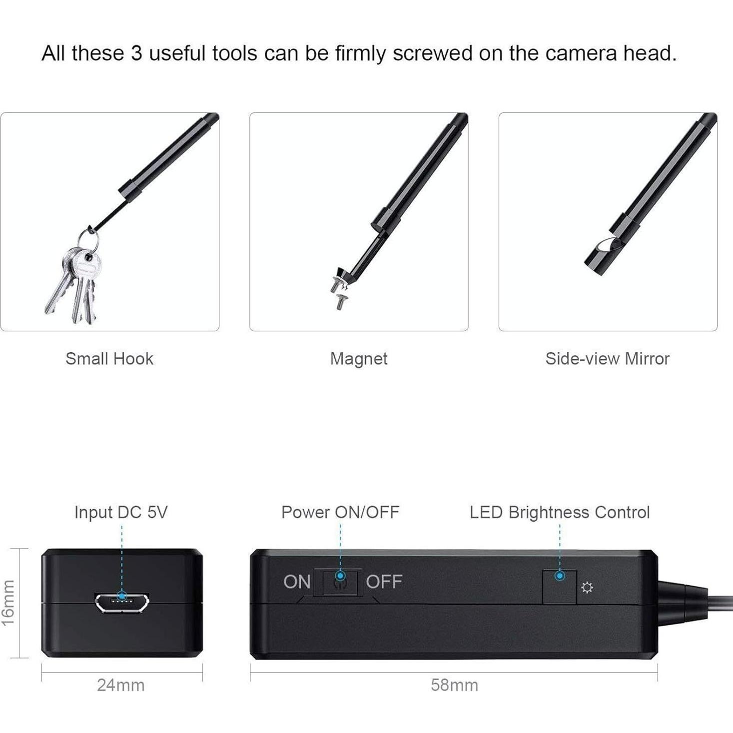 Cámara Endoscópica NIDAGE WiFi 5.5mm HD Flexible 1.5m