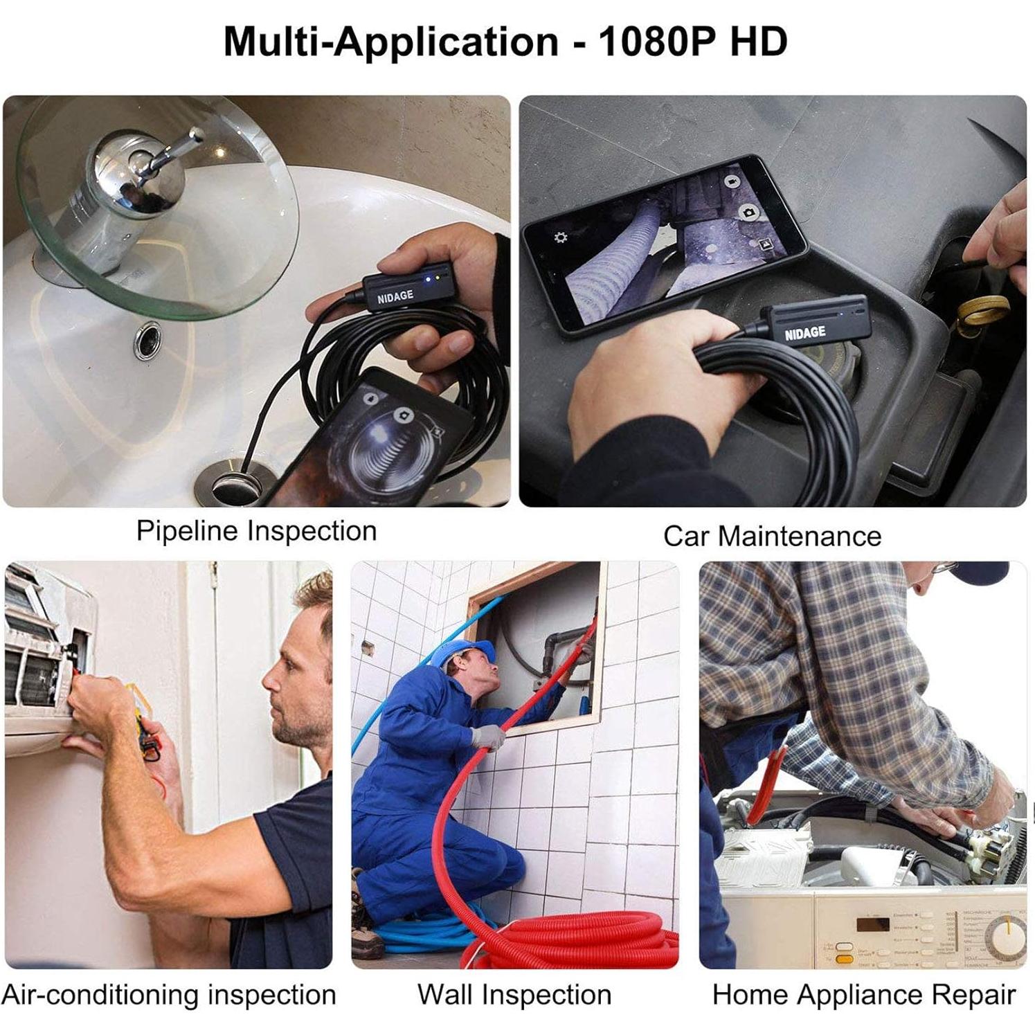 Cámara Endoscópica NIDAGE WiFi 5.5mm HD Flexible 1.5m