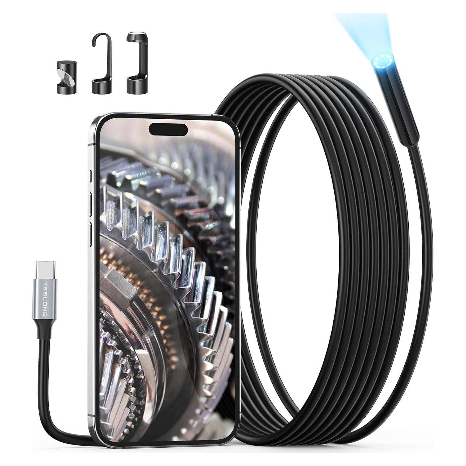 Cámara Endoscópica USB-C Teslong 10FT con 8 LED
