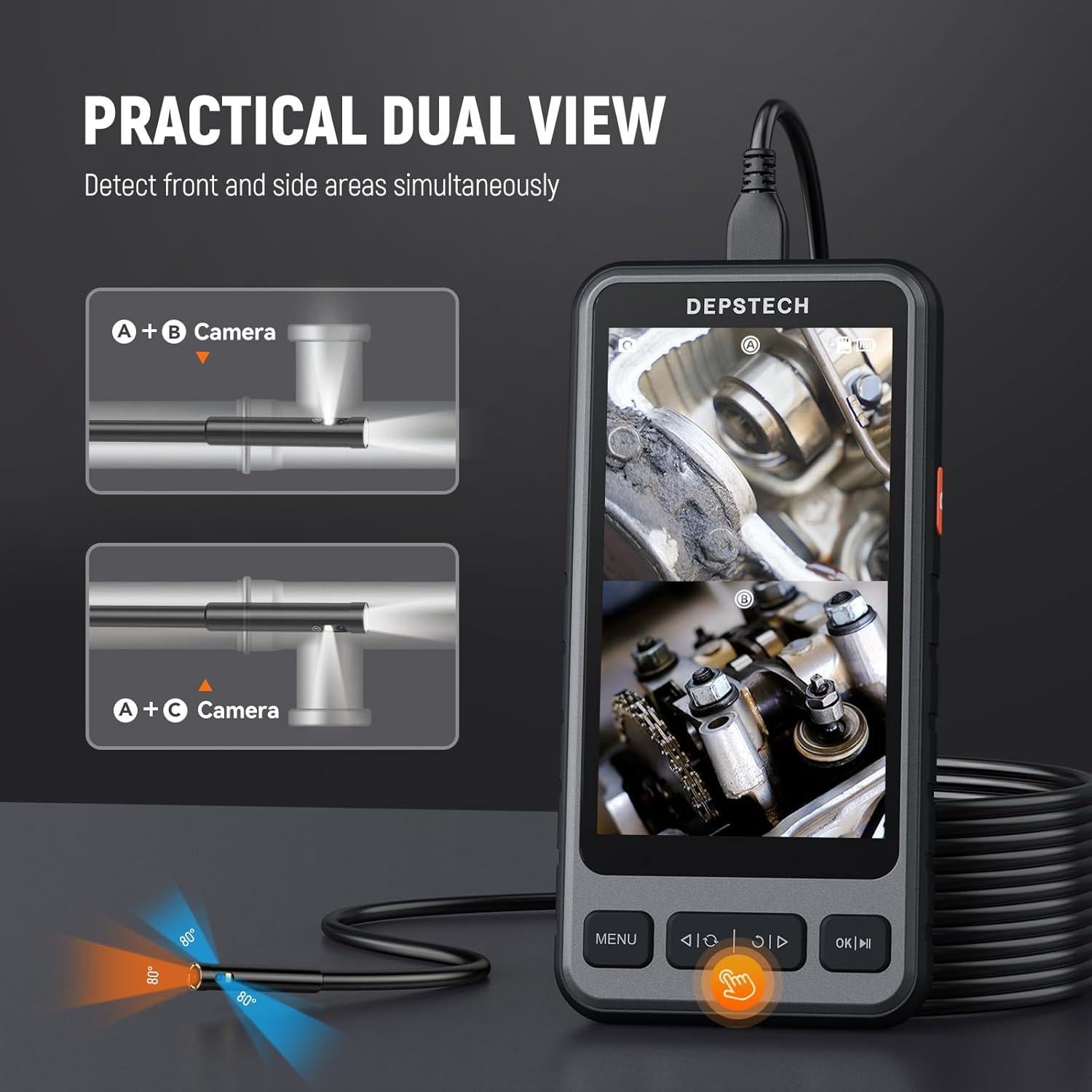 Cámara Borescope DEPSTECH 5" 1080P HD con Luz LED