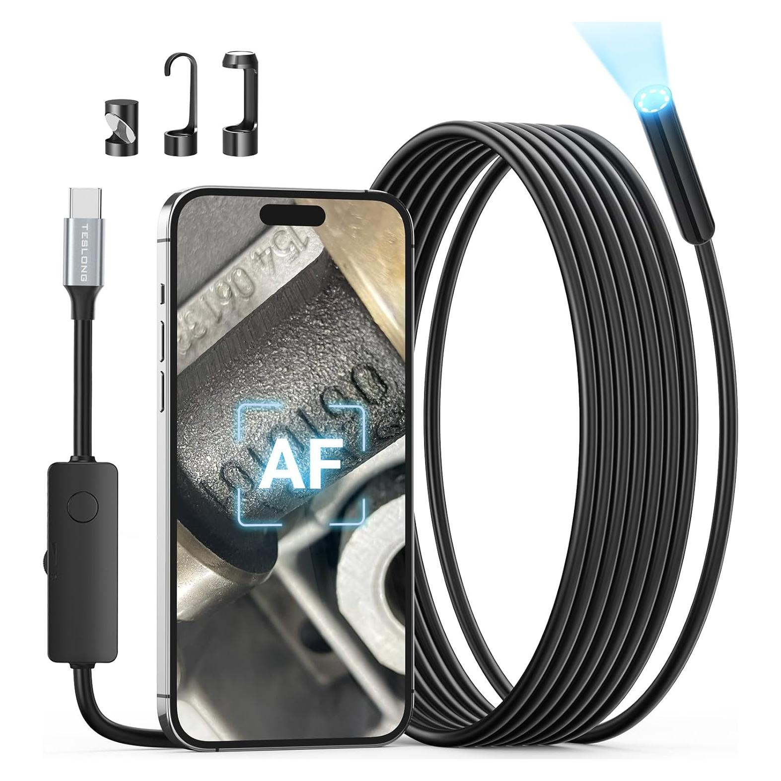 Cámara Endoscópica Teslong 2MP USB-C 5.03m con Autofoco