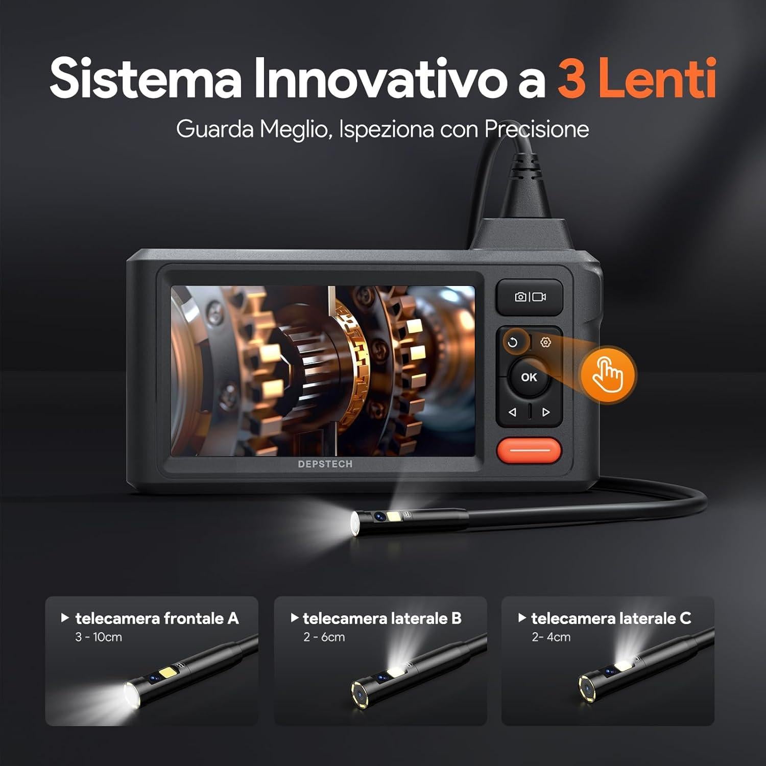 Borescopio DEPSTECH 15m Triple Lente Pantalla 5" 1080P