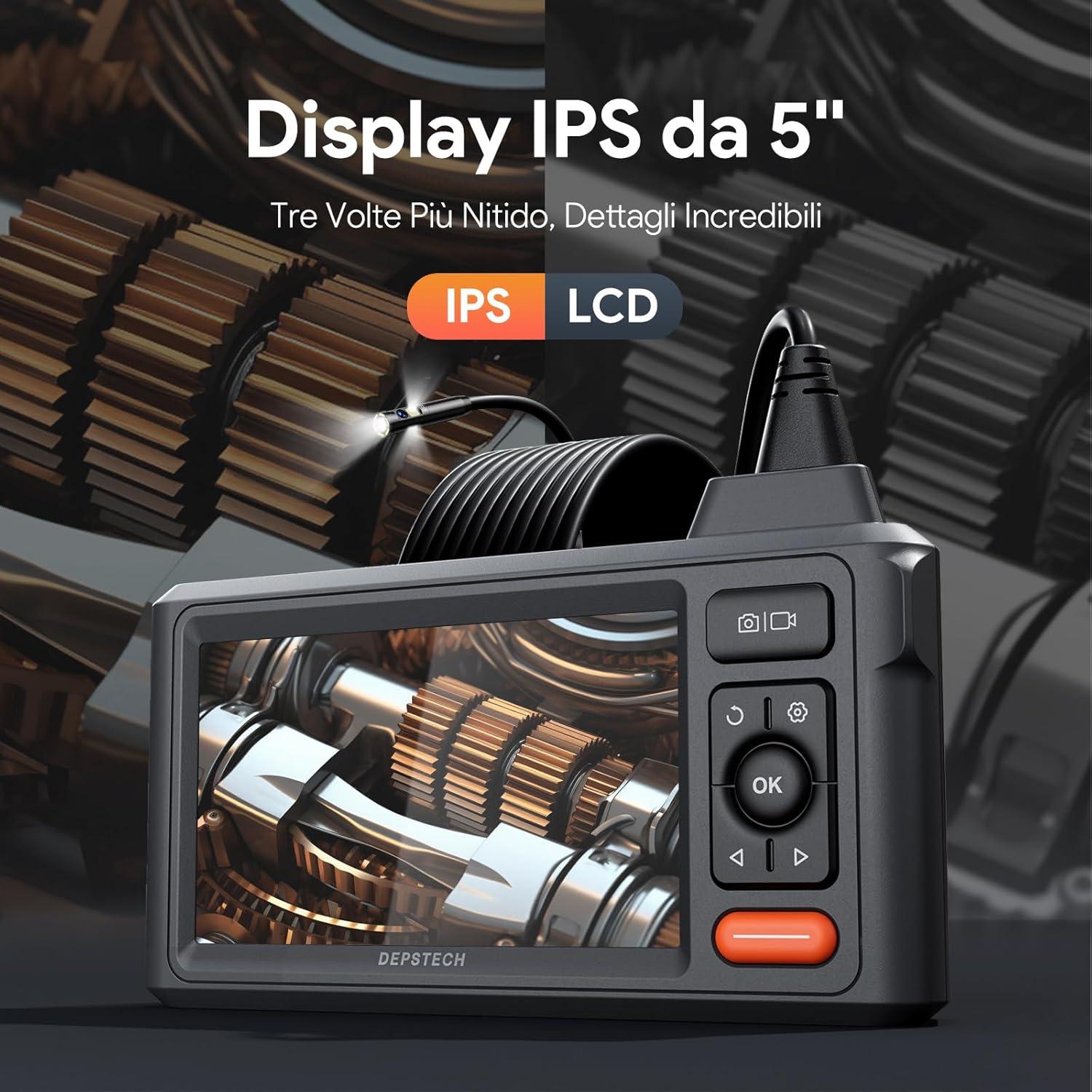 Borescopio DEPSTECH 15m Triple Lente Pantalla 5" 1080P