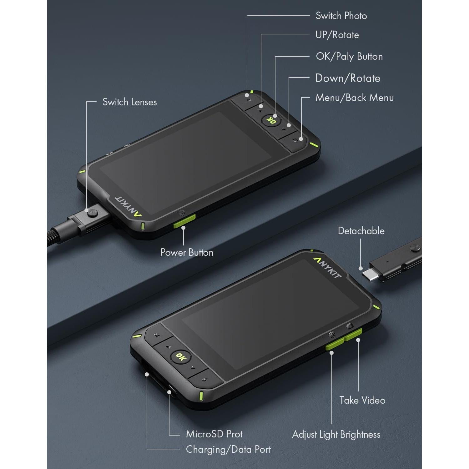 Cámara Endoscópica Anykit AN400 1080P Doble Lente 5m