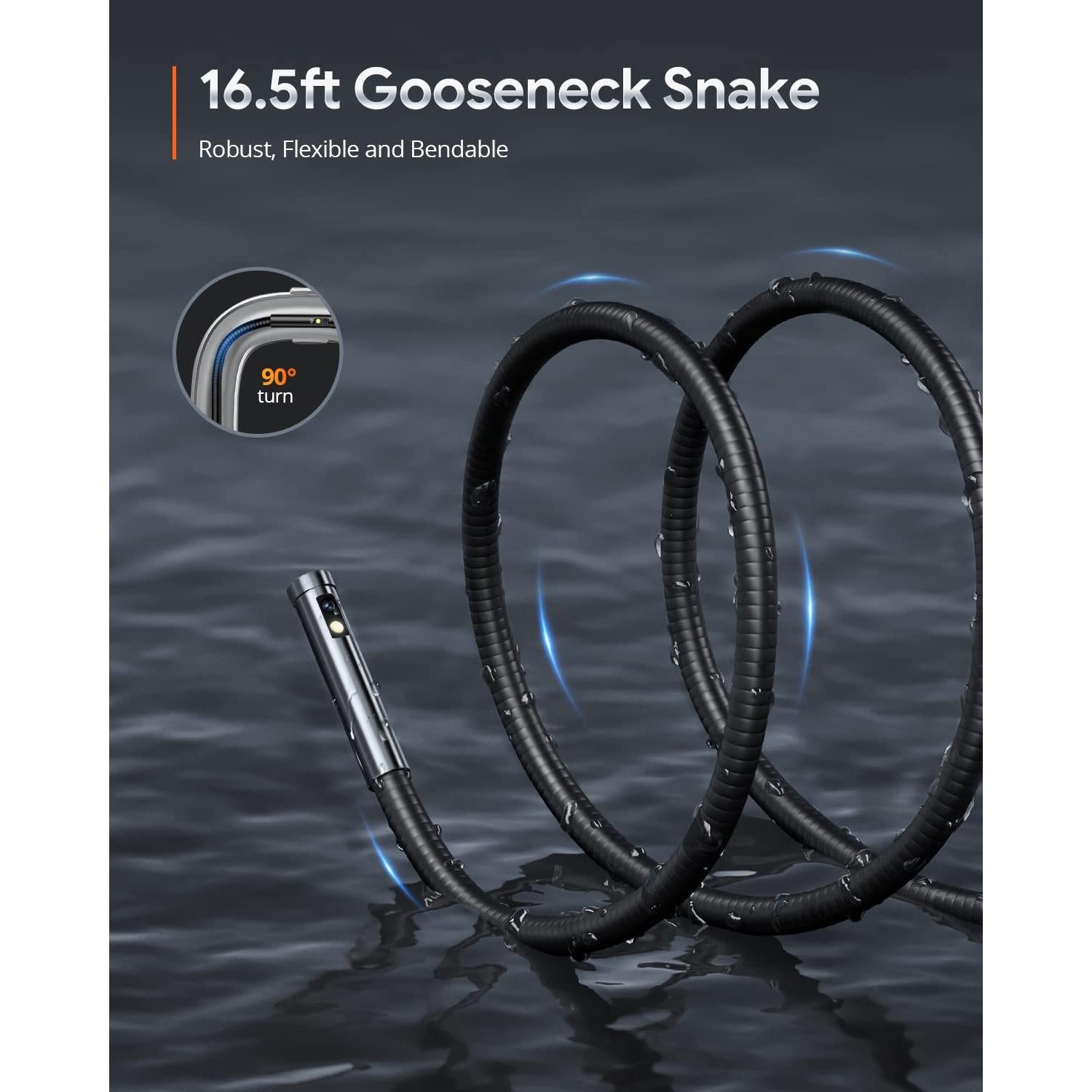 Borescope DEPSTECH DS580, Cámara Inspección 5" HD 1080P