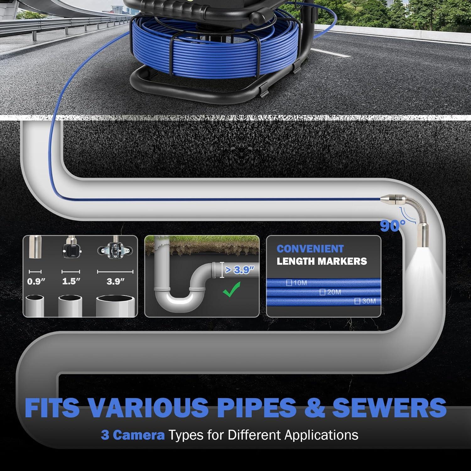 Cámara de Alcantarillado ZELCAN 100m Pantalla 4.3" IP68