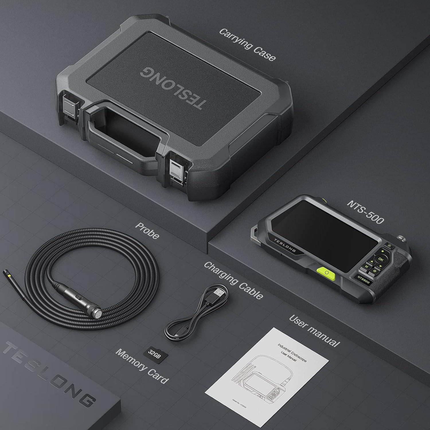Endoscopio Teslong NTS500 con Pantalla 5" y Lentes Dobles