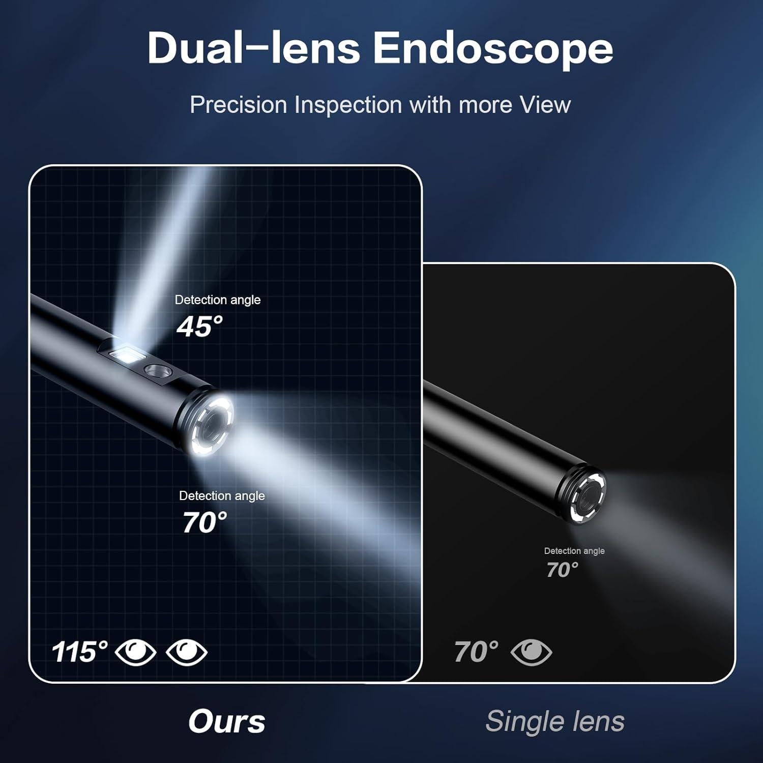Cámara Endoscopio Doble Lente CARPDIM 5m IP68 LED Ajustable