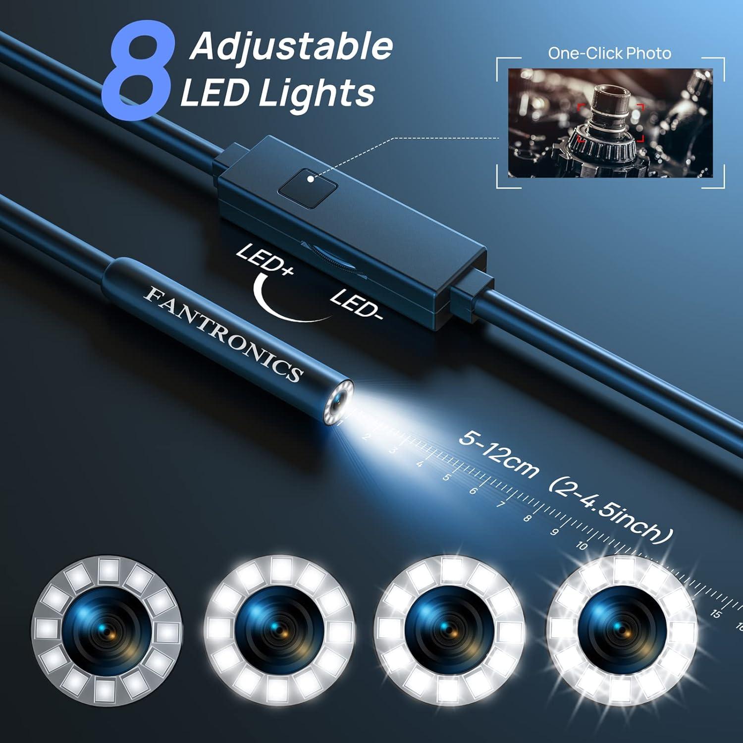 Cámara de Inspección Borescope Fantronics 8mm IP67 5m LED