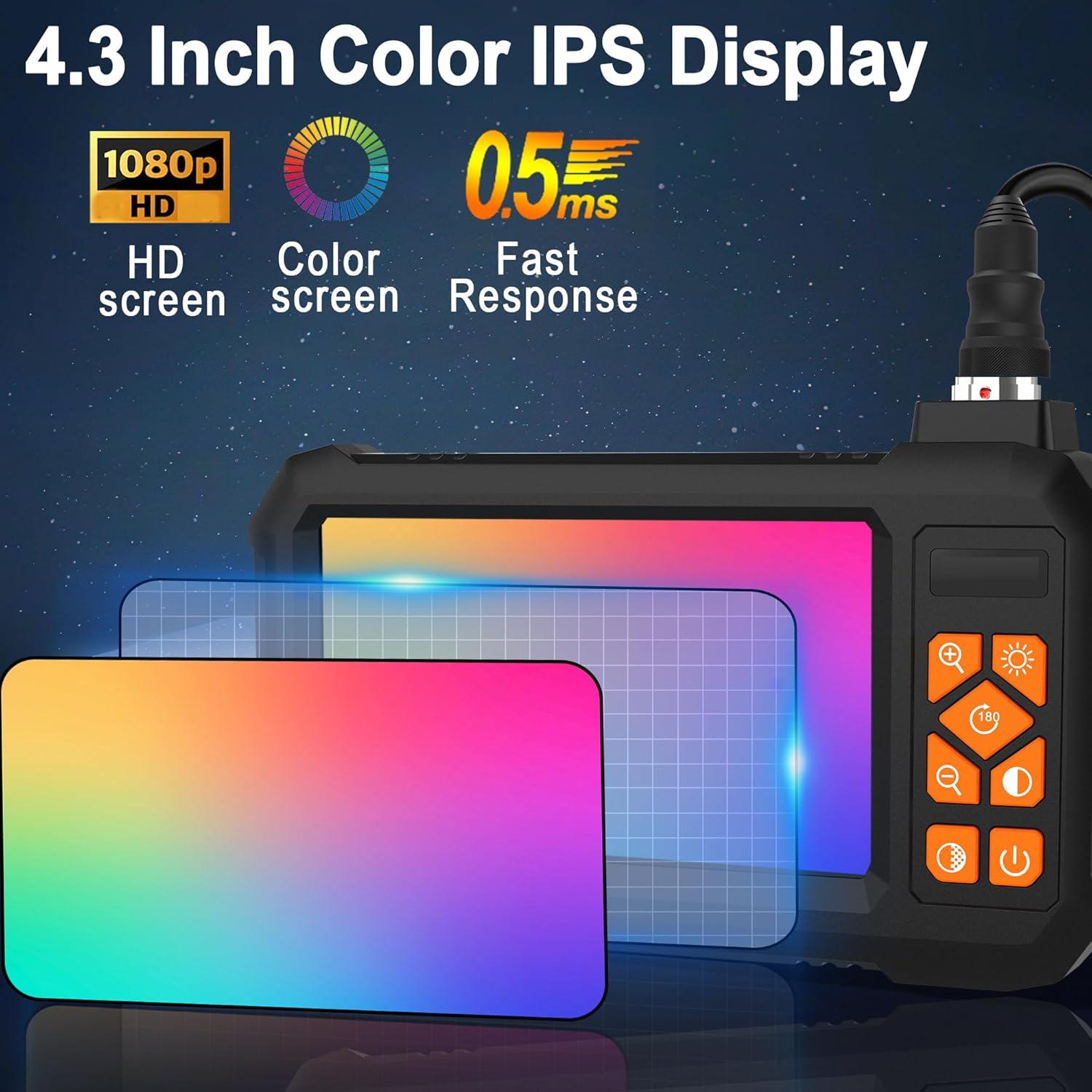 Borescopio Binazon 5m HD con Luz LED y Pantalla 4.3"