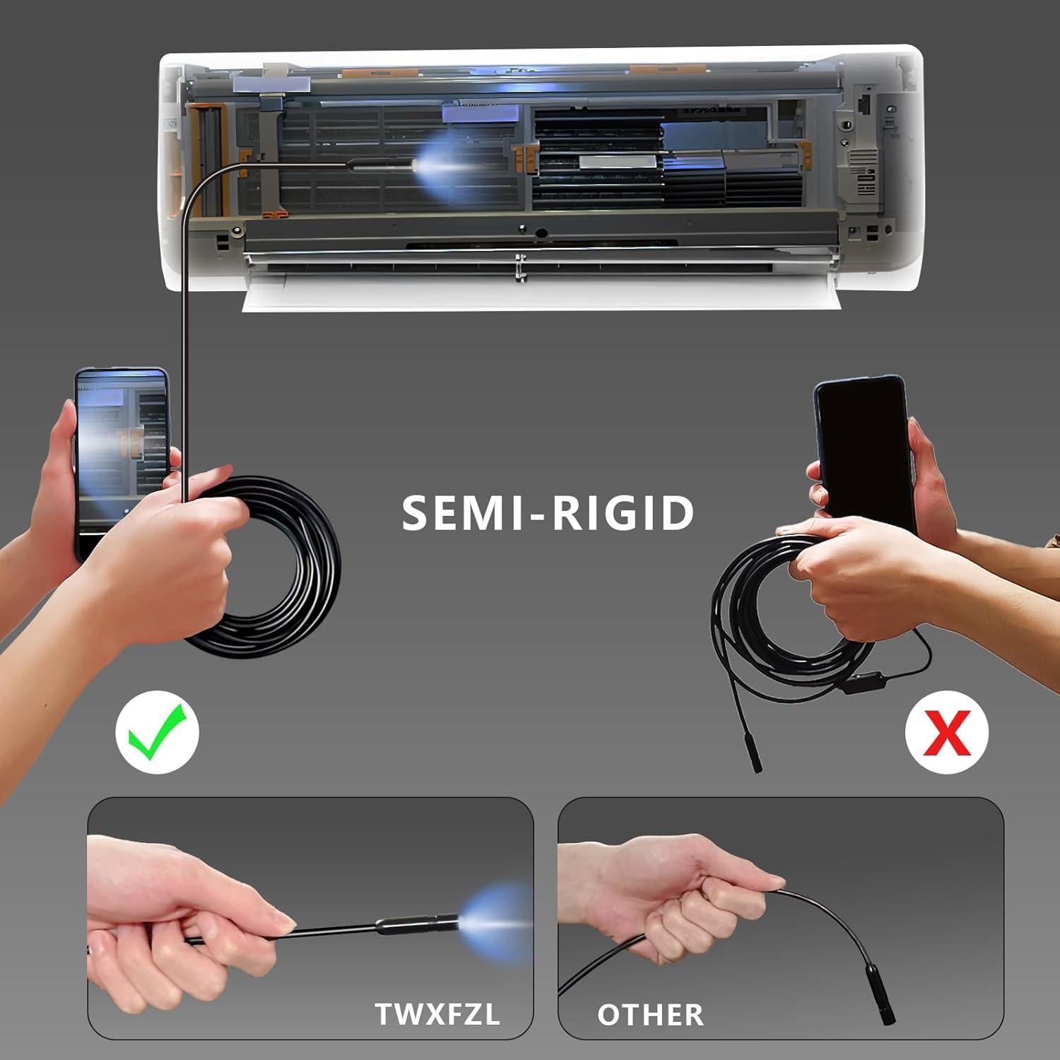 Cámara Endoscópica Twxfzl HD 1920P 5m IP67 para iOS/Android