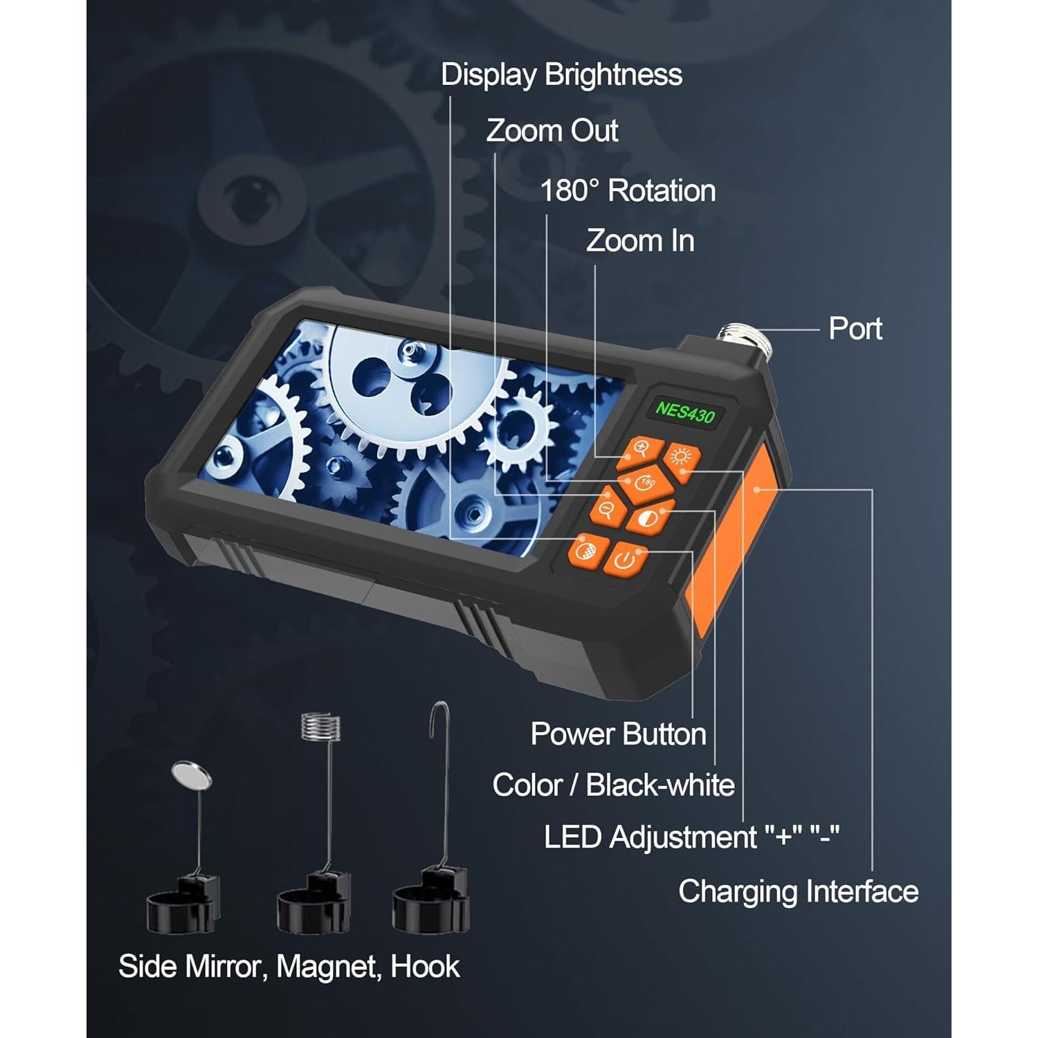 Cámara Endoscopio Kecowl 1080P HD 5m Luz LED IP67