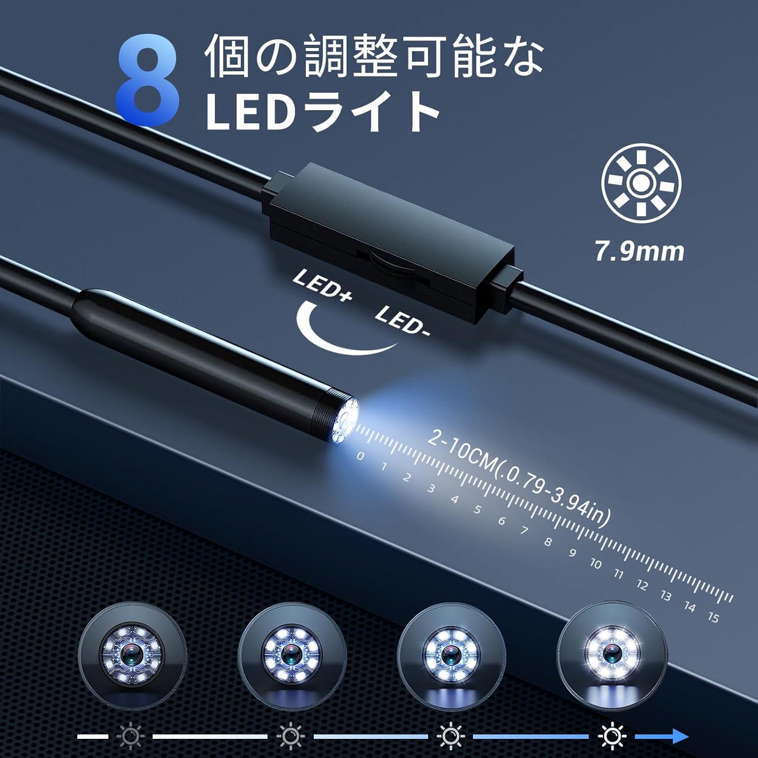 Cámara Endoscópica IIAZIMPS 1920P con Luz 5m IP67