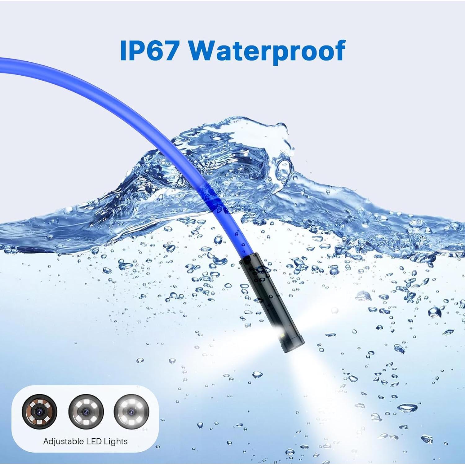 Cámara de Inspección Oiiwak 15m Triple Lente 1080P IP67