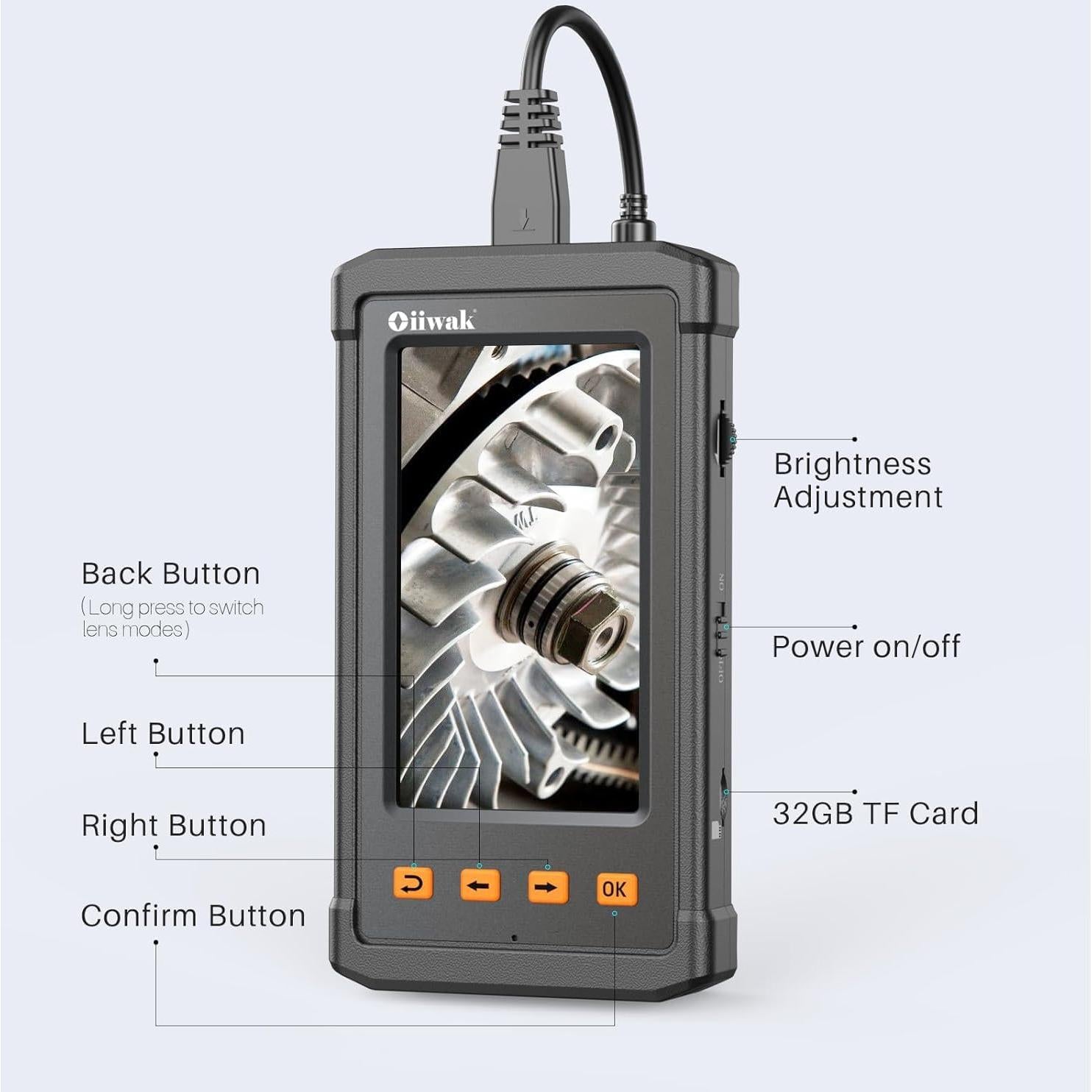 Cámara de Inspección Oiiwak 15m Triple Lente 1080P IP67