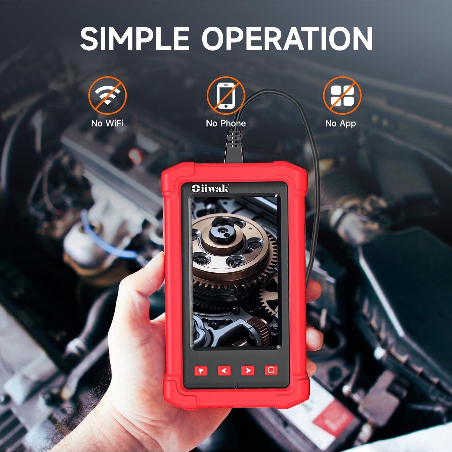 Cámara Endoscópica Oiiwak 3.9mm HD Pantalla 4.3" IP68