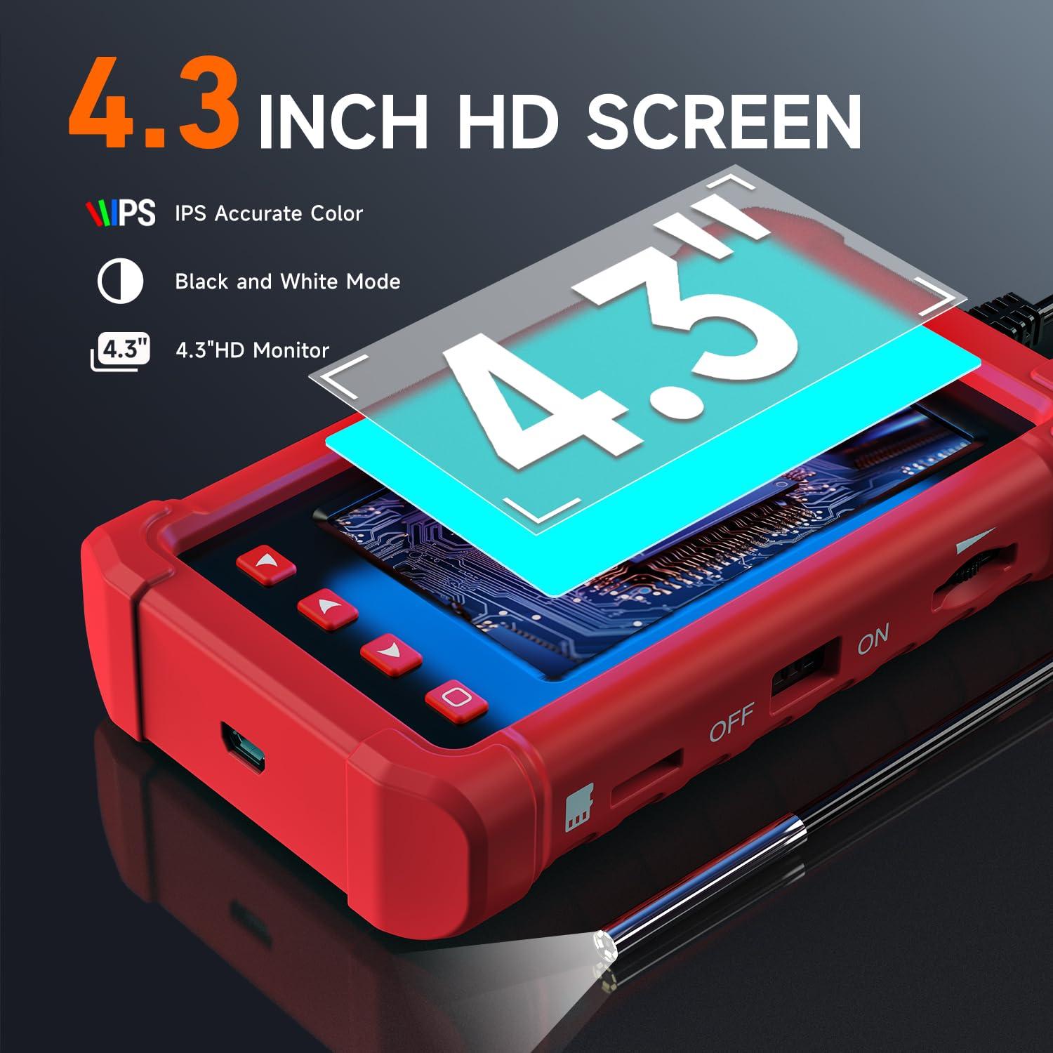 Cámara Endoscópica Oiiwak 3.9mm HD Pantalla 4.3" IP68