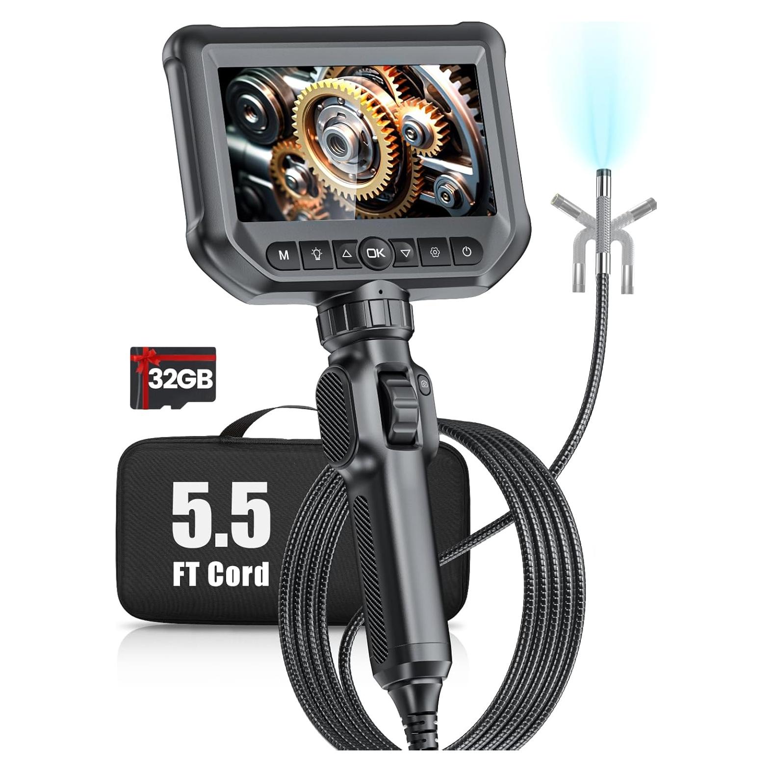 Borescopio Articulado GODIAG 5FT con Luz LED y Zoom 4x