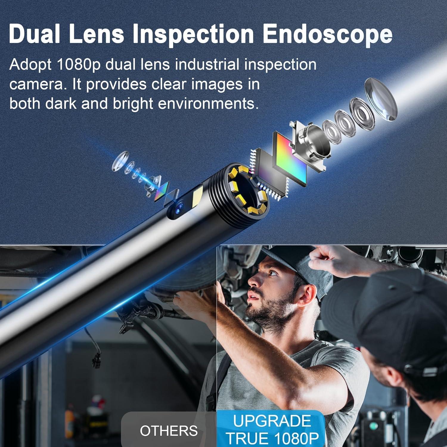 Endoscopio COOVIE Doble Lente 5m HD IP67 con Luz