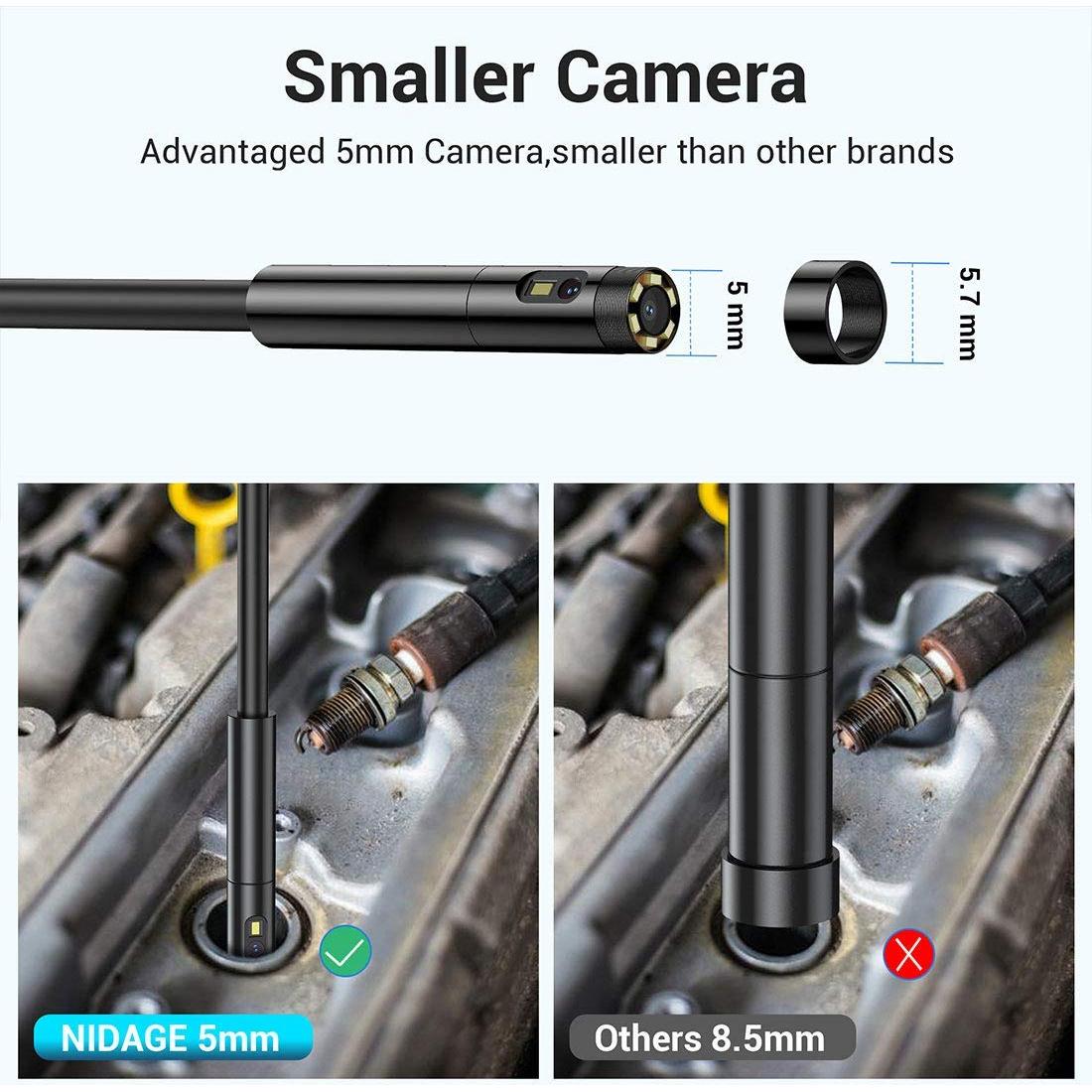 Cámara Endoscopio Inalámbrica NIDAGE 5mm 1080P Doble Lente