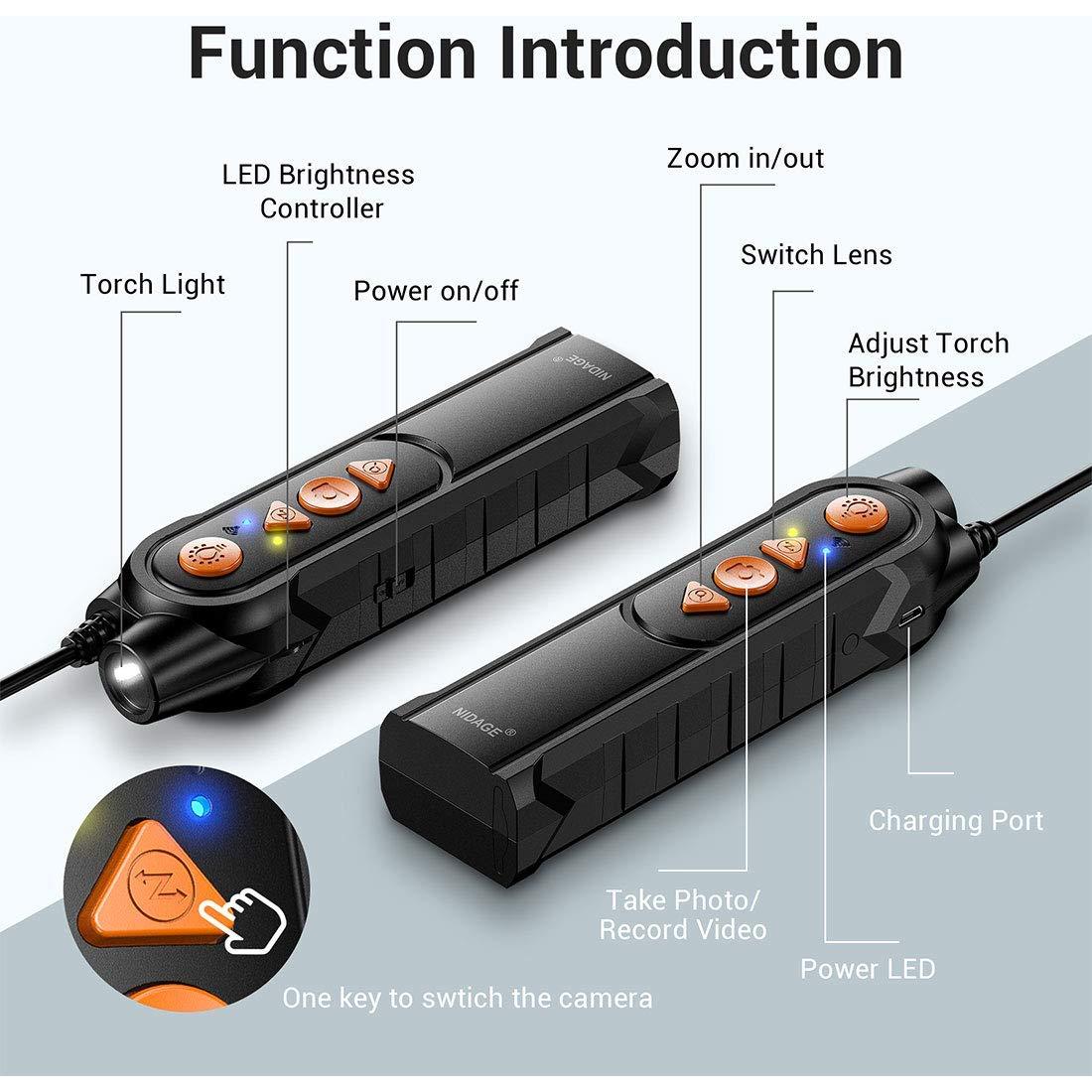 Cámara Endoscopio Inalámbrica NIDAGE 5mm 1080P Doble Lente