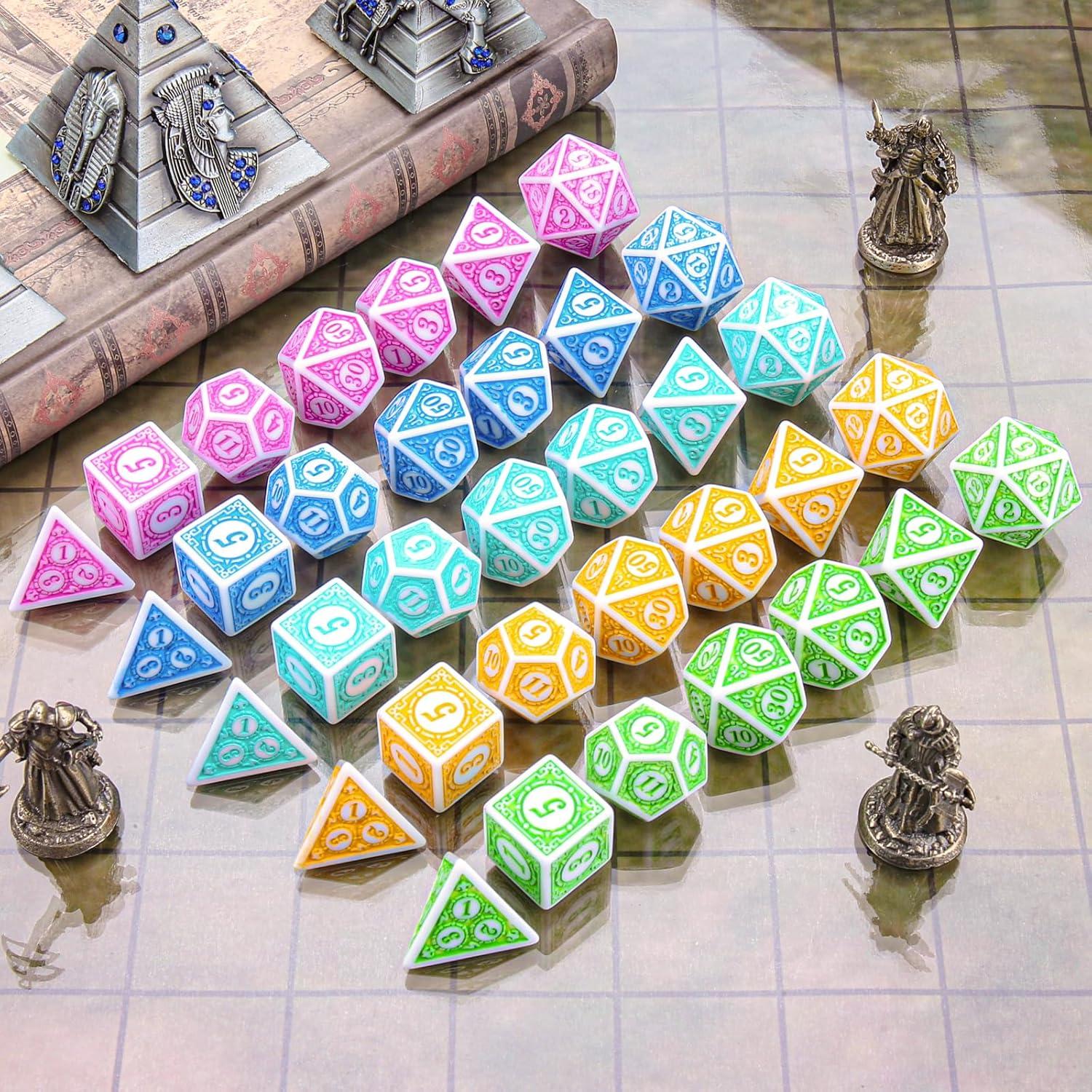 Dados Poliedricos Coyeekn 35 Piezas para DND y RPG