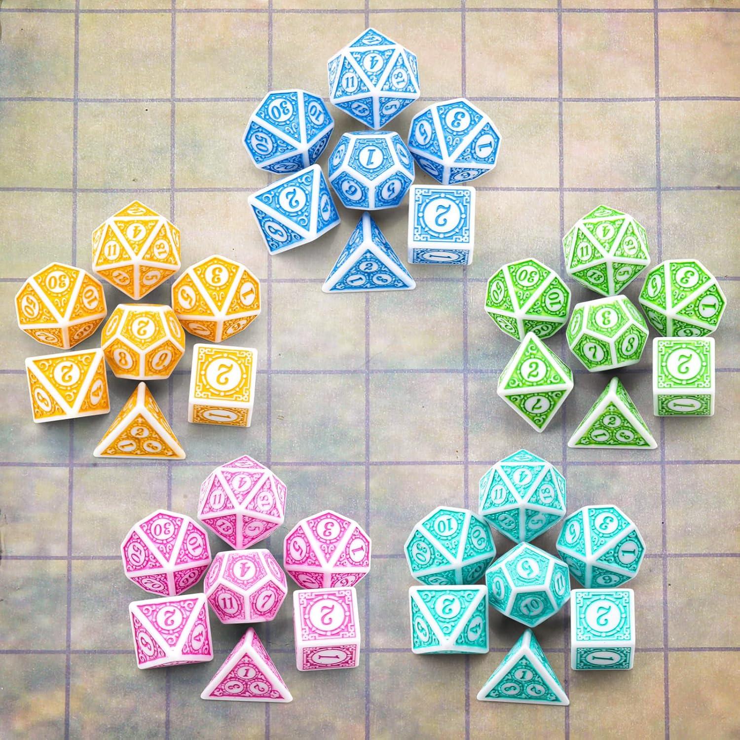 Dados Poliedricos Coyeekn 35 Piezas para DND y RPG