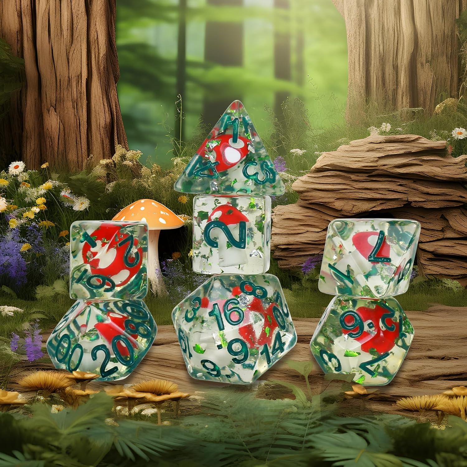 Set de Dados Poliedricos OriCraft Hongos Venenosos D20