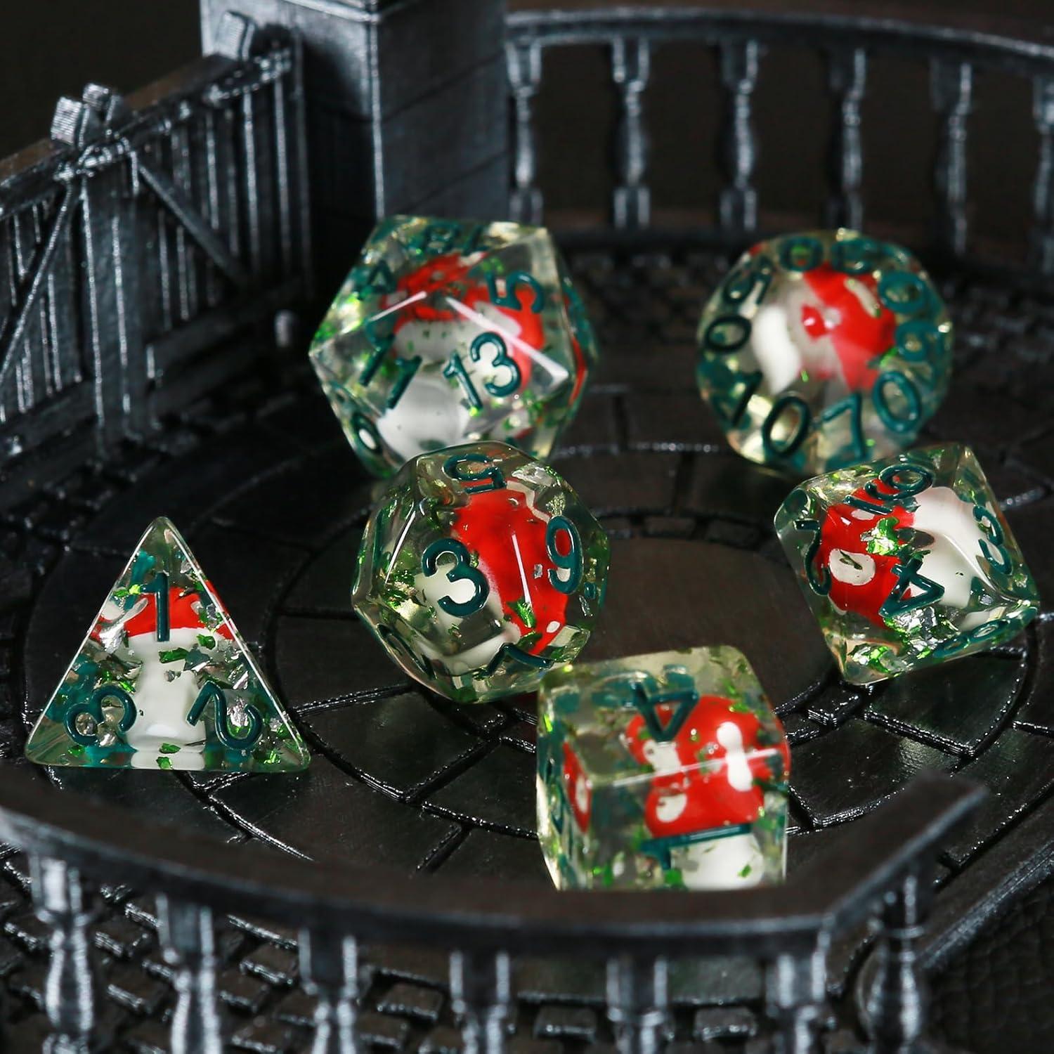 Set de Dados Poliedricos OriCraft Hongos Venenosos D20