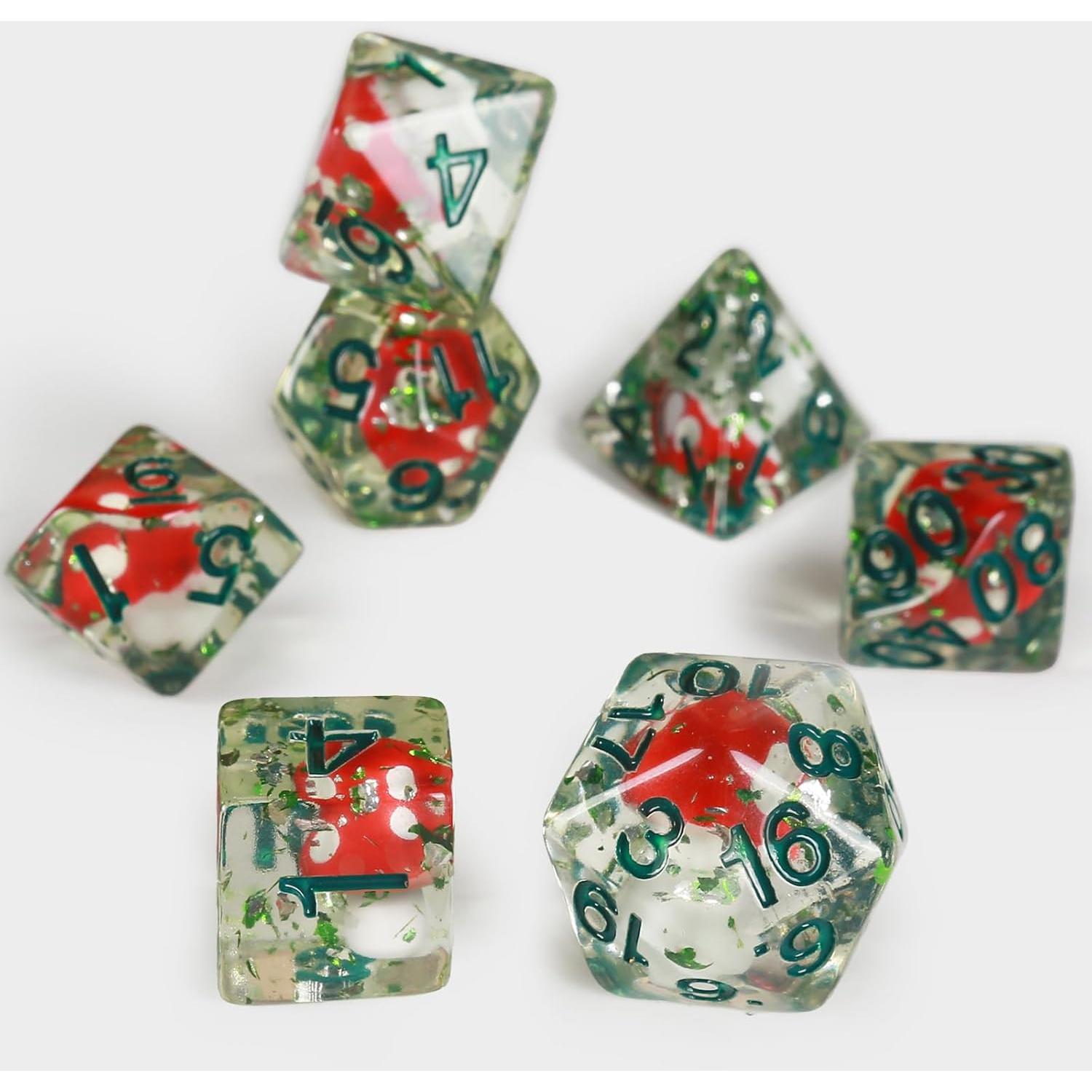 Set de Dados Poliedricos OriCraft Hongos Venenosos D20