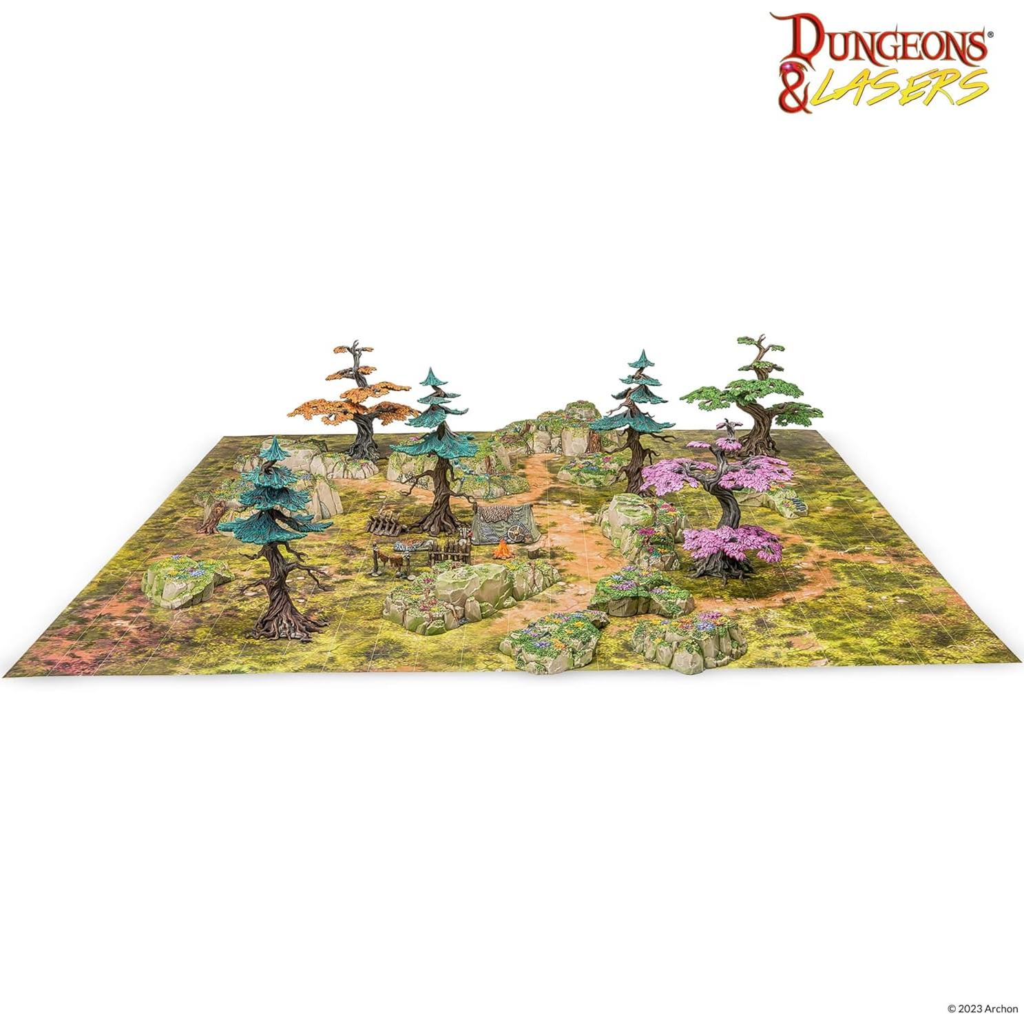 Dungeons & Lasers Bosques Élficos - 34 Piezas RPG Sin Pintar