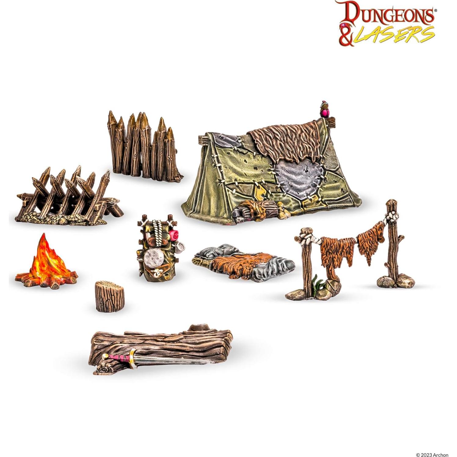 Dungeons & Lasers Bosques Élficos - 34 Piezas RPG Sin Pintar