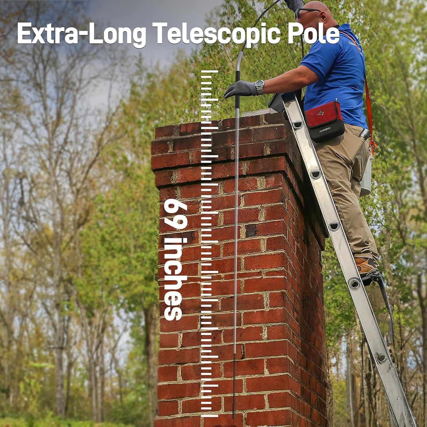 Teslong Telescopic Camera with Light, USB-C Borescope with 5FT Telescopic Pole, for HVAC Systems, Wall, Chimney, Automotive and Pipe Inspections, Compatible with iPhone 15/16 and Android