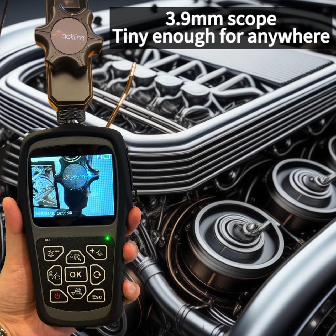 Endoscopio Aokiinn AKT-390ART 3.9mm con luz LED y pantalla