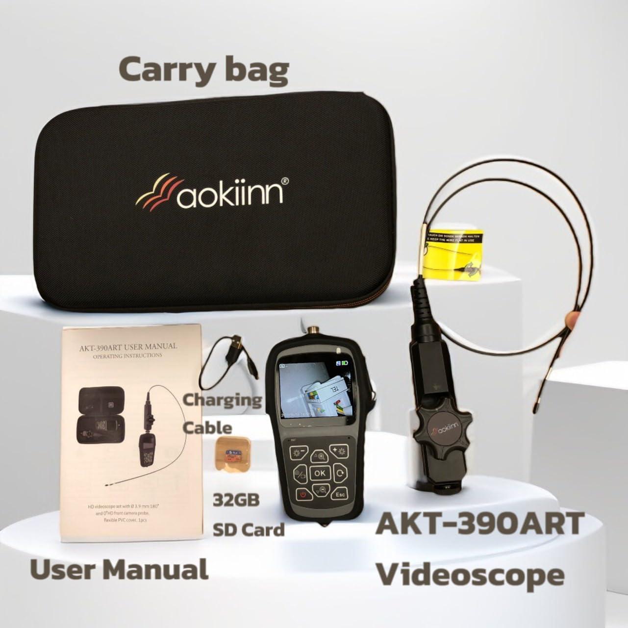Endoscopio Aokiinn AKT-390ART 3.9mm con luz LED y pantalla