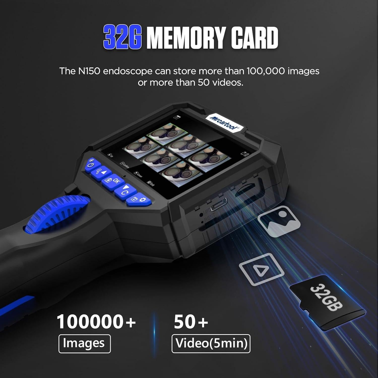 Endoscopio Articulado MR CARTOOL 210° IP67 1.01m 32GB