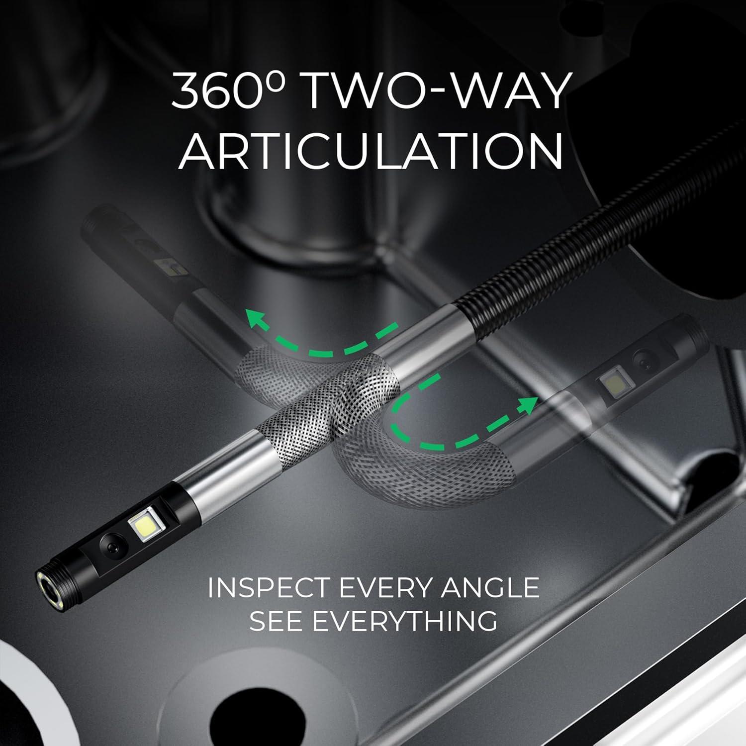Borescopio Articulado 360° Level Up Auto 6mm HD con Luz