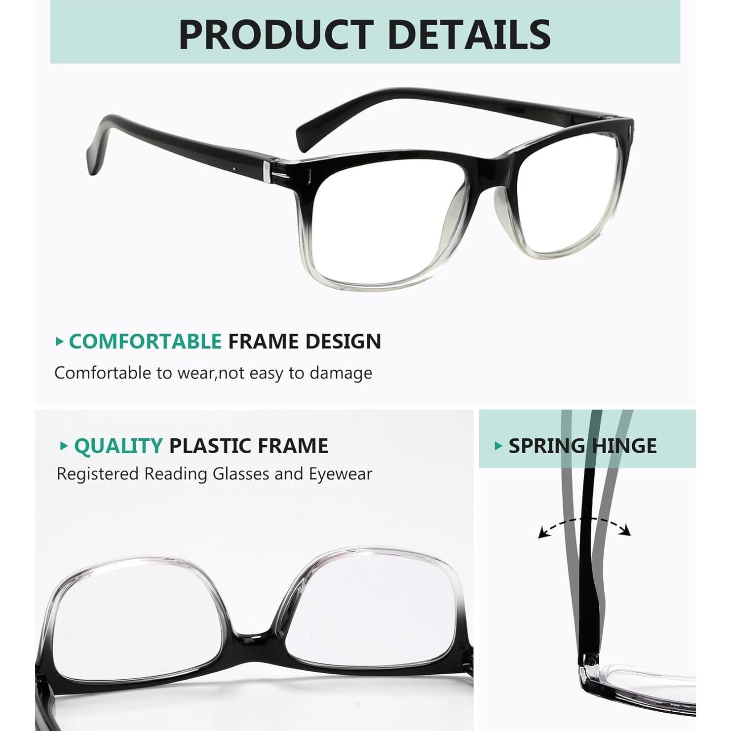 Gafas de lectura Eyekepper fotoquímicas +2.00 negro-transparente