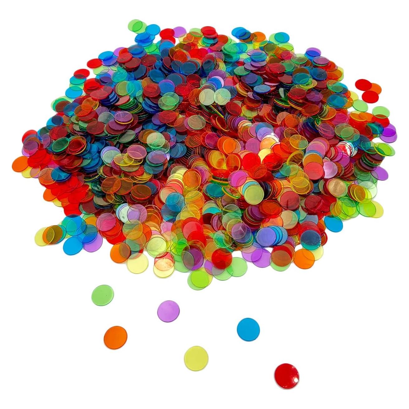 2000 Fichas de Bingo Transparentes JUNWRROW 1,91 cm 6 Colores