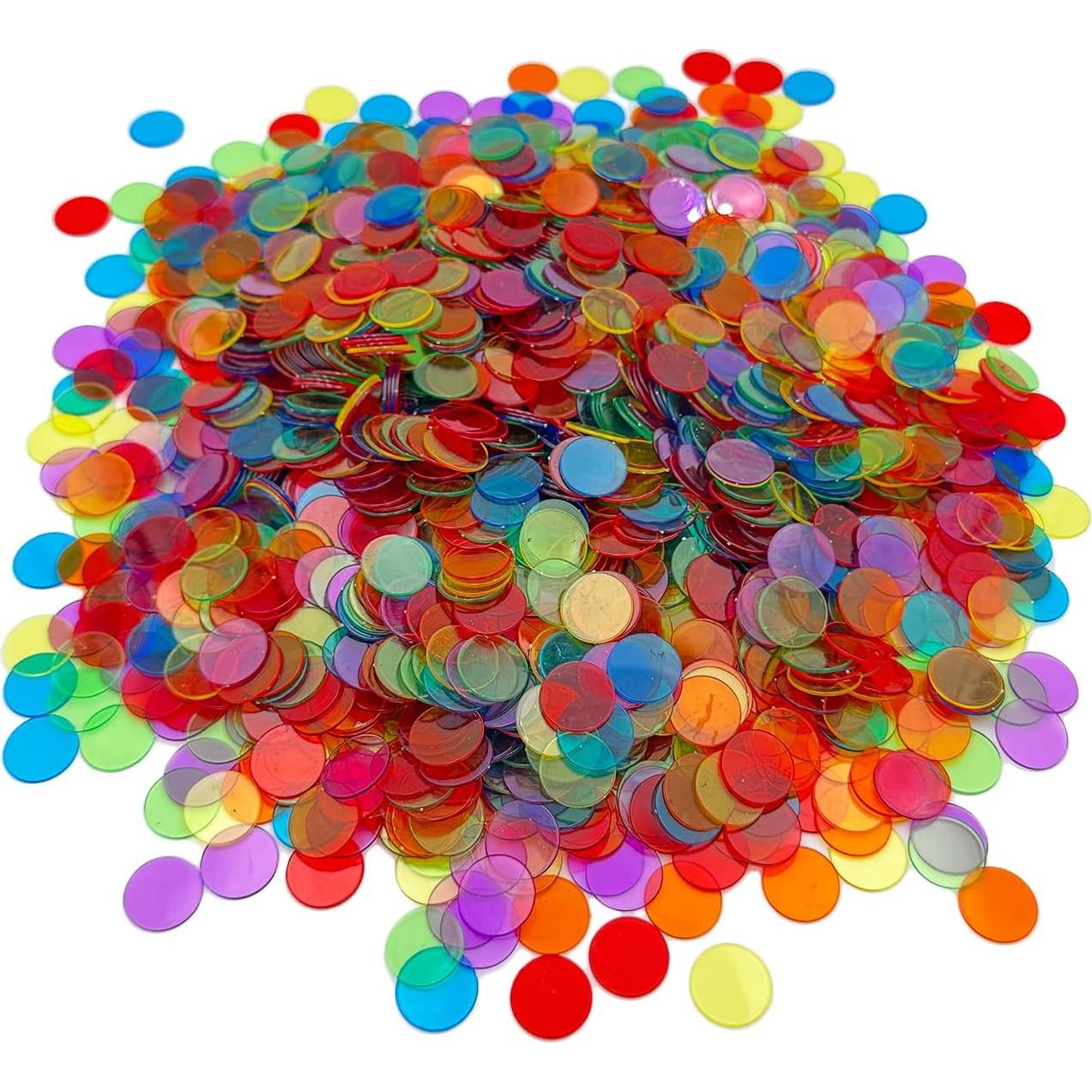 2000 Fichas de Bingo Transparentes JUNWRROW 1,91 cm 6 Colores