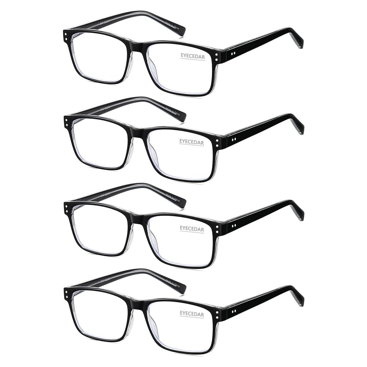 Gafas de lectura EYECEDAR 4-Pack anti luz azul 1.5x