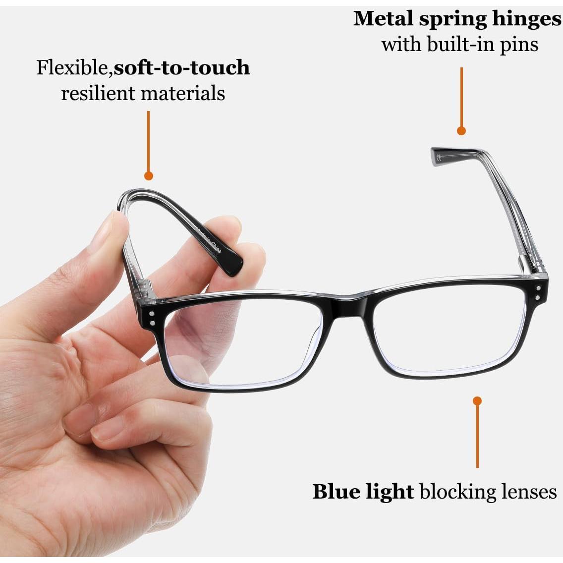 Gafas de lectura EYECEDAR 4-Pack anti luz azul 1.5x