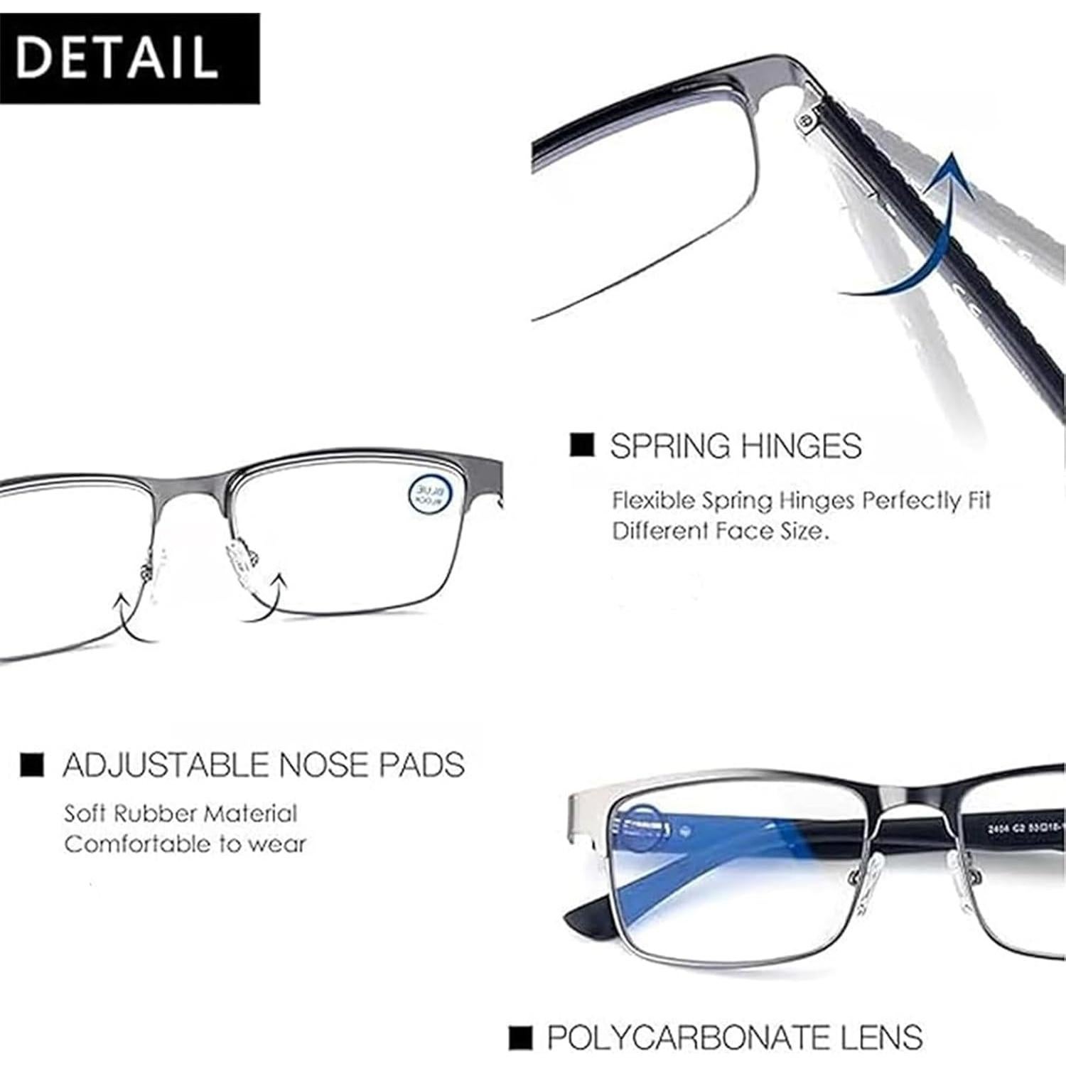 Ultra-Light Multi-focal Photochromic Reading Glasses, Plyarbour Intellireaders, Progressive Reading Glasses Men