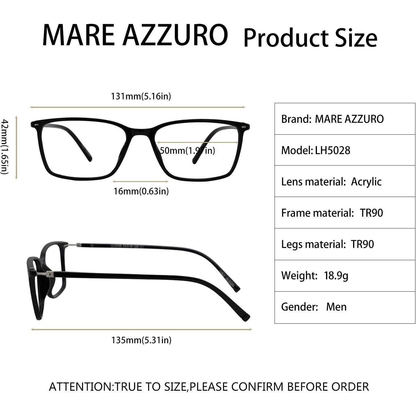 Gafas de Lectura MARE AZZURO Negras 2.0 para Hombres