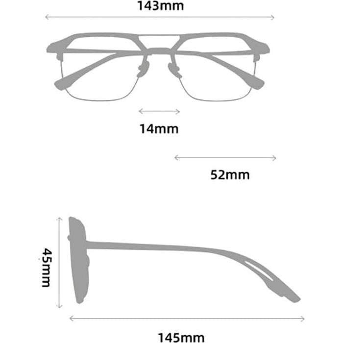 Double Beam Sport Reading Glass Transition Photochromic Sunglasses Black Half Frame Eyeglasses For Men ﻿