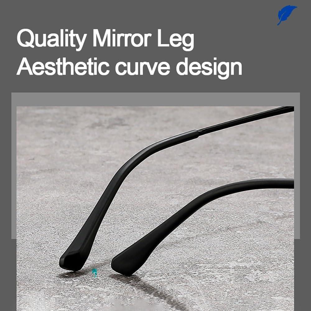 Double Beam Sport Reading Glass Transition Photochromic Sunglasses Black Half Frame Eyeglasses For Men ﻿