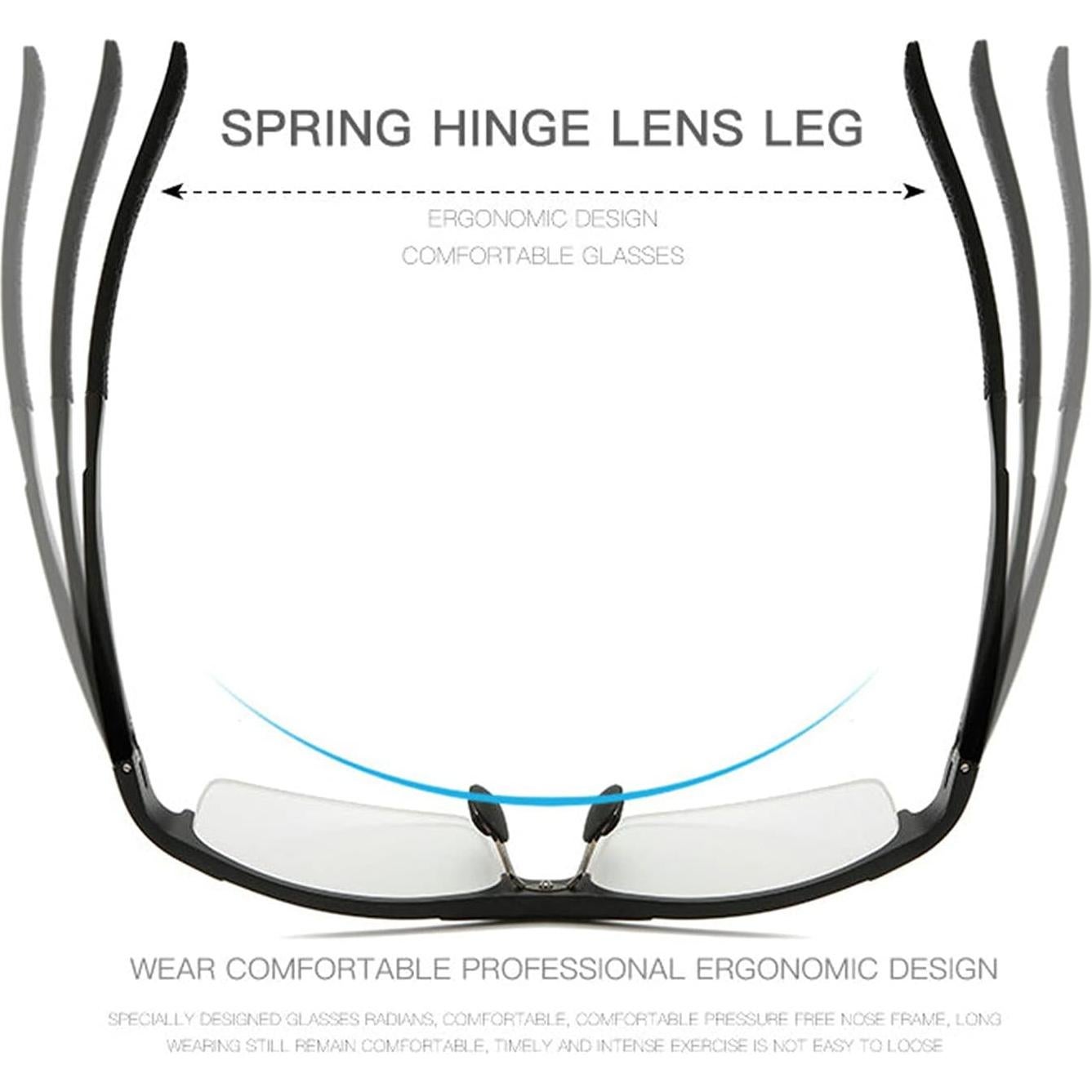 Aluminum Magnesium Transition Photochromic Bifocal Reading Glasses for Mens, Square Sports Sunglasses Readers 0~+4.00