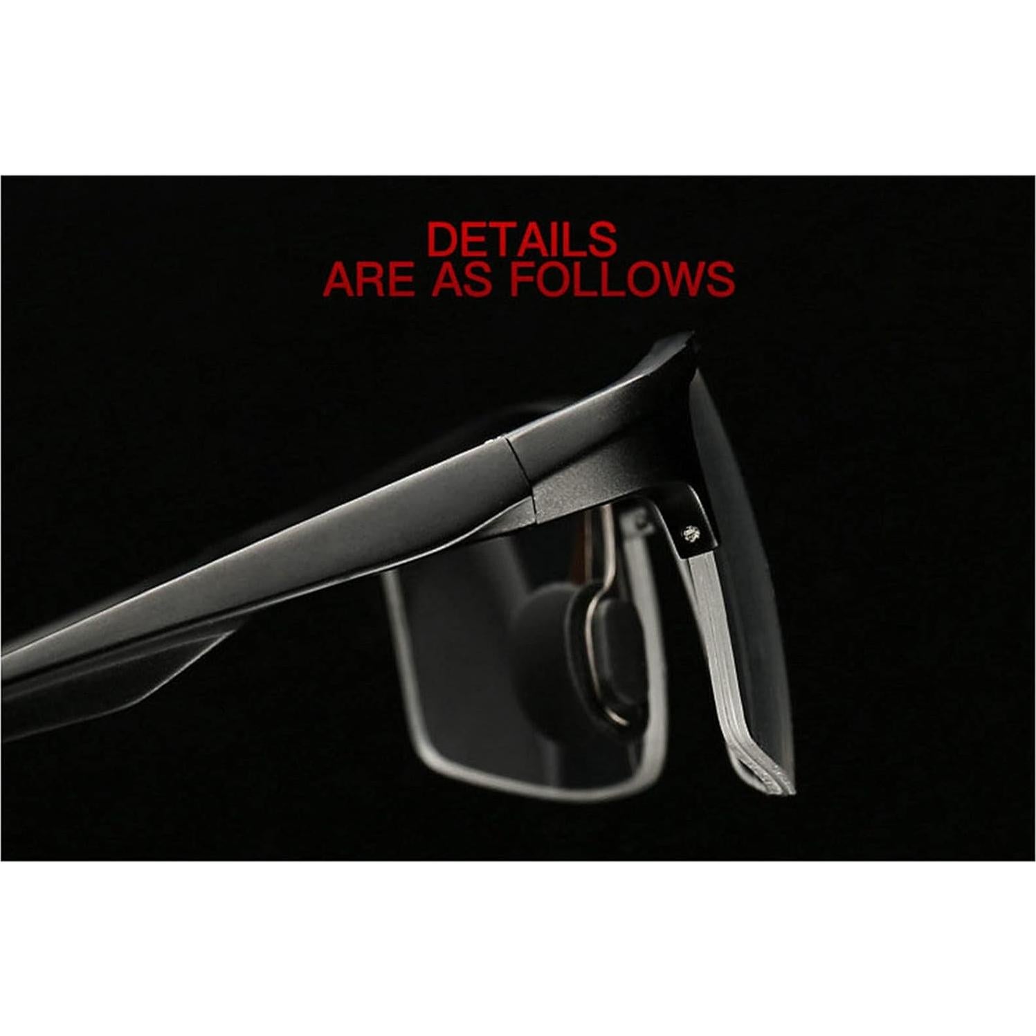 Aluminum Magnesium Transition Photochromic Bifocal Reading Glasses for Mens, Square Sports Sunglasses Readers 0~+4.00